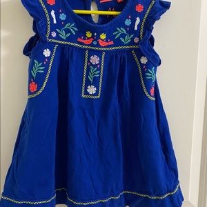 Mini Boden beautifully embroidered blue dress